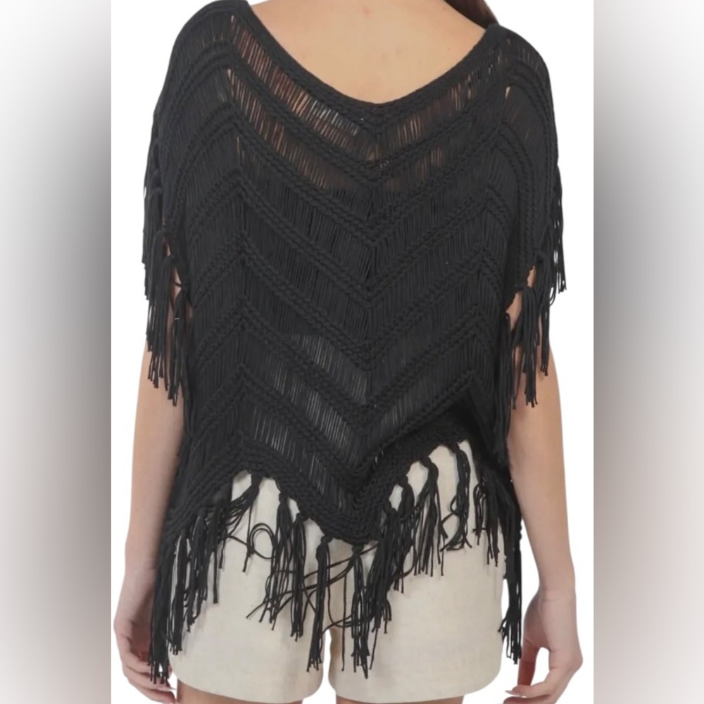 New In Lightweight Knit Fancy Fringe Boho Sweater
